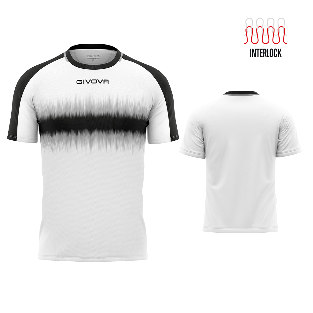 Футболка GIVOVA SHIRT RADIO INTERLOCK MA032 Білий/чорний