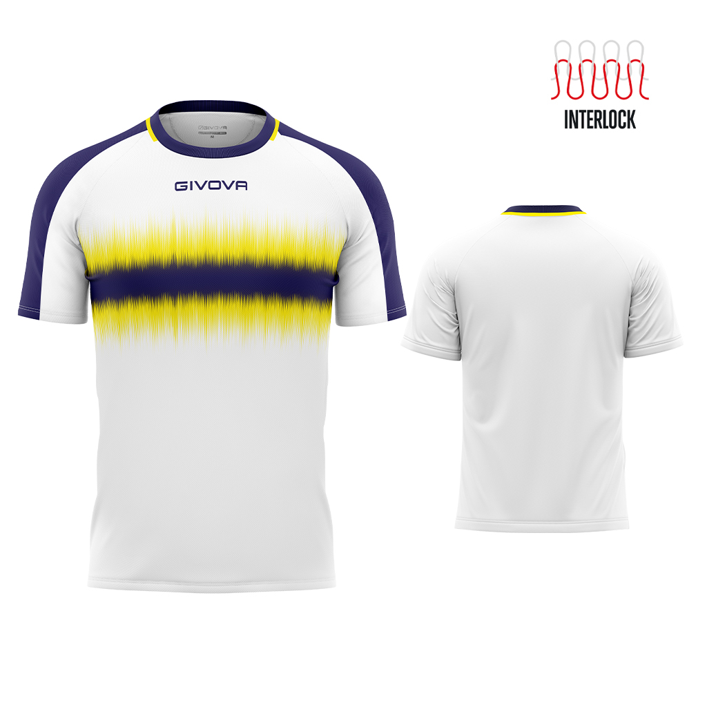 Футболка GIVOVA SHIRT RADIO INTERLOCK MA032 Синій/жовтий