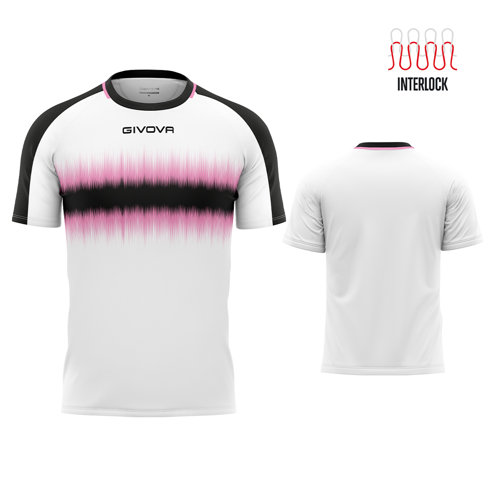Футболка GIVOVA SHIRT RADIO INTERLOCK MA032 Рожевий/чорний
