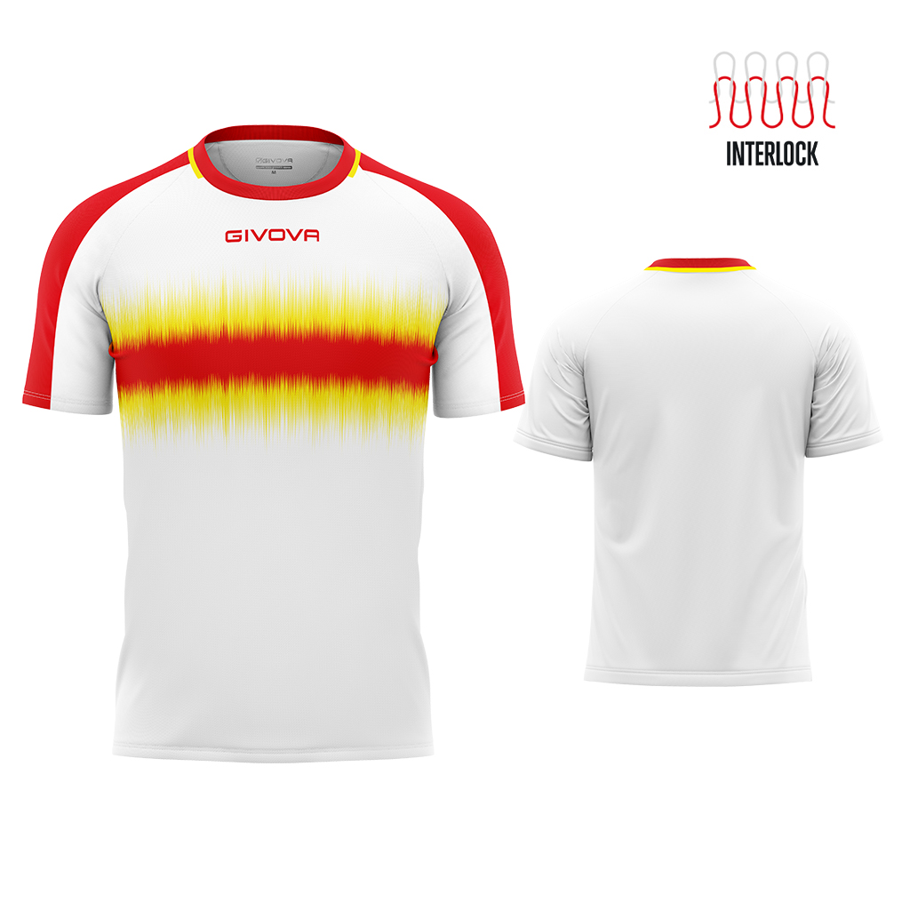 Футболка GIVOVA SHIRT RADIO INTERLOCK MA032 Червоний/жовтий