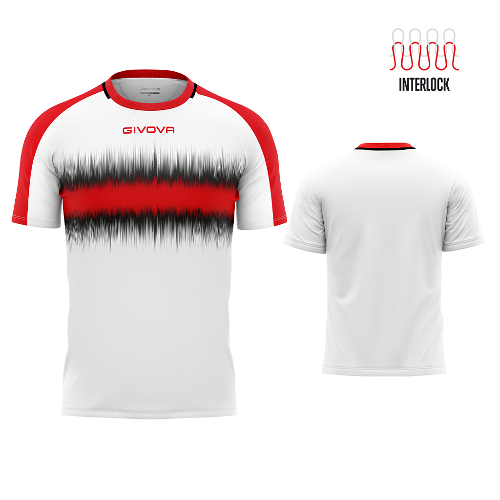 Футболка GIVOVA SHIRT RADIO INTERLOCK MA032 Червоний/чорний