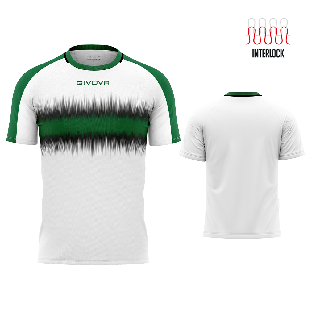 Футболка GIVOVA SHIRT RADIO INTERLOCK MA032 Зелений/чорний