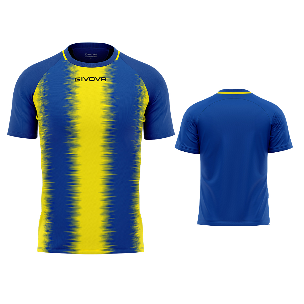 Футболка GIVOVA SHIRT STRIPE M/C INTERLOCK MAC06 Синій/жовтий
