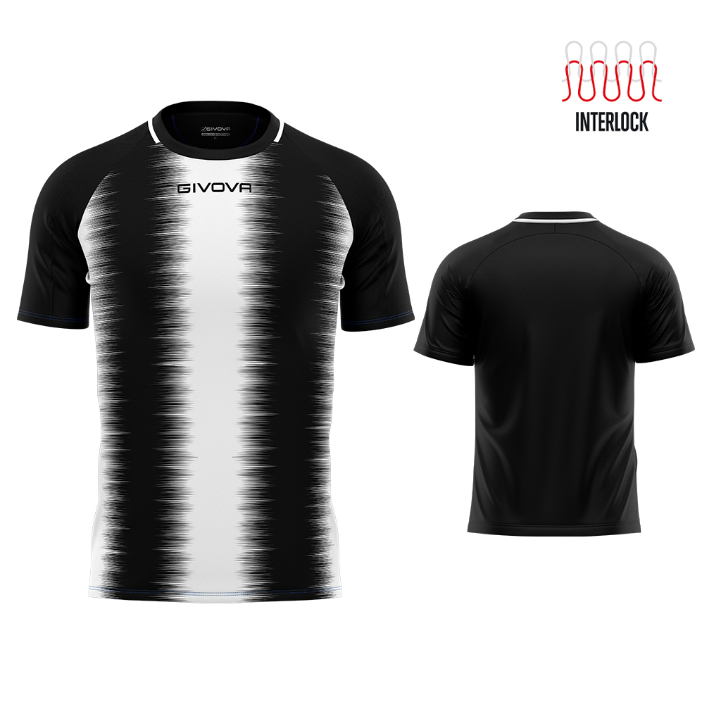Футболка GIVOVA SHIRT STRIPE M/C INTERLOCK MAC06 Білий/чорний