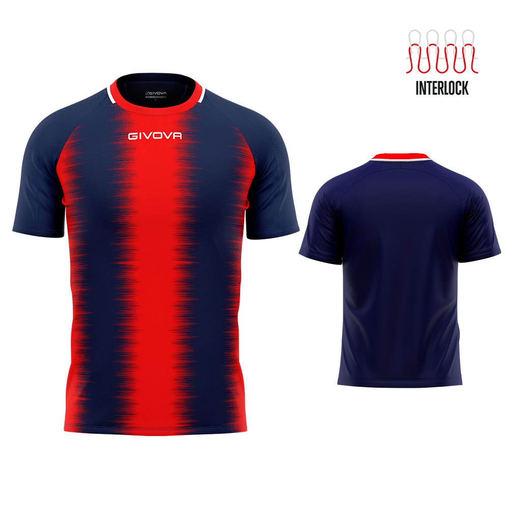 Футболка GIVOVA SHIRT STRIPE M/C INTERLOCK MAC06 Синій/червоний