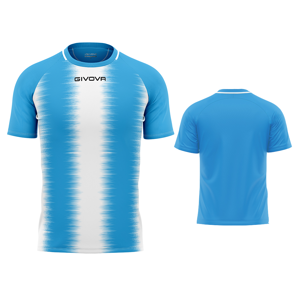 Футболка GIVOVA SHIRT STRIPE M/C INTERLOCK MAC06 Голубий/білий