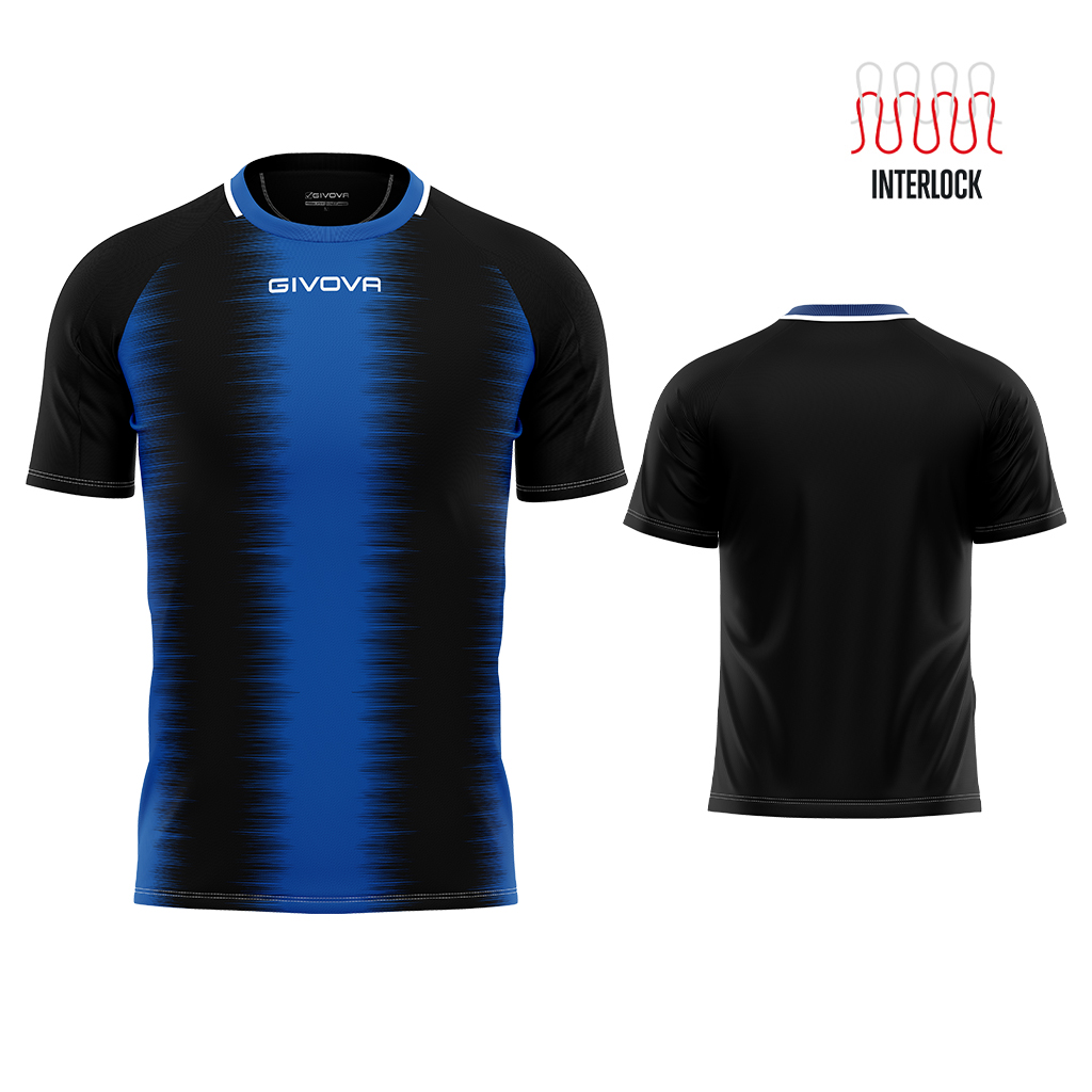 Футболка GIVOVA SHIRT STRIPE M/C INTERLOCK MAC06 Чорний/синій