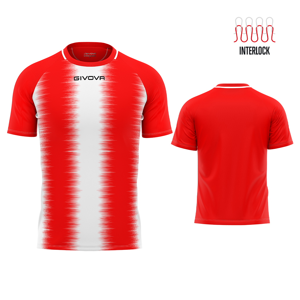 Футболка GIVOVA SHIRT STRIPE M/C INTERLOCK MAC06 Червоний/білий