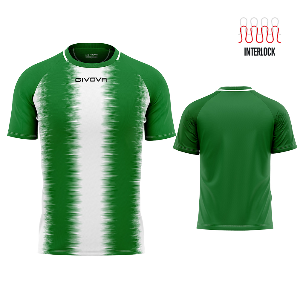 Футболка GIVOVA SHIRT STRIPE M/C INTERLOCK MAC06 Зелений/білий