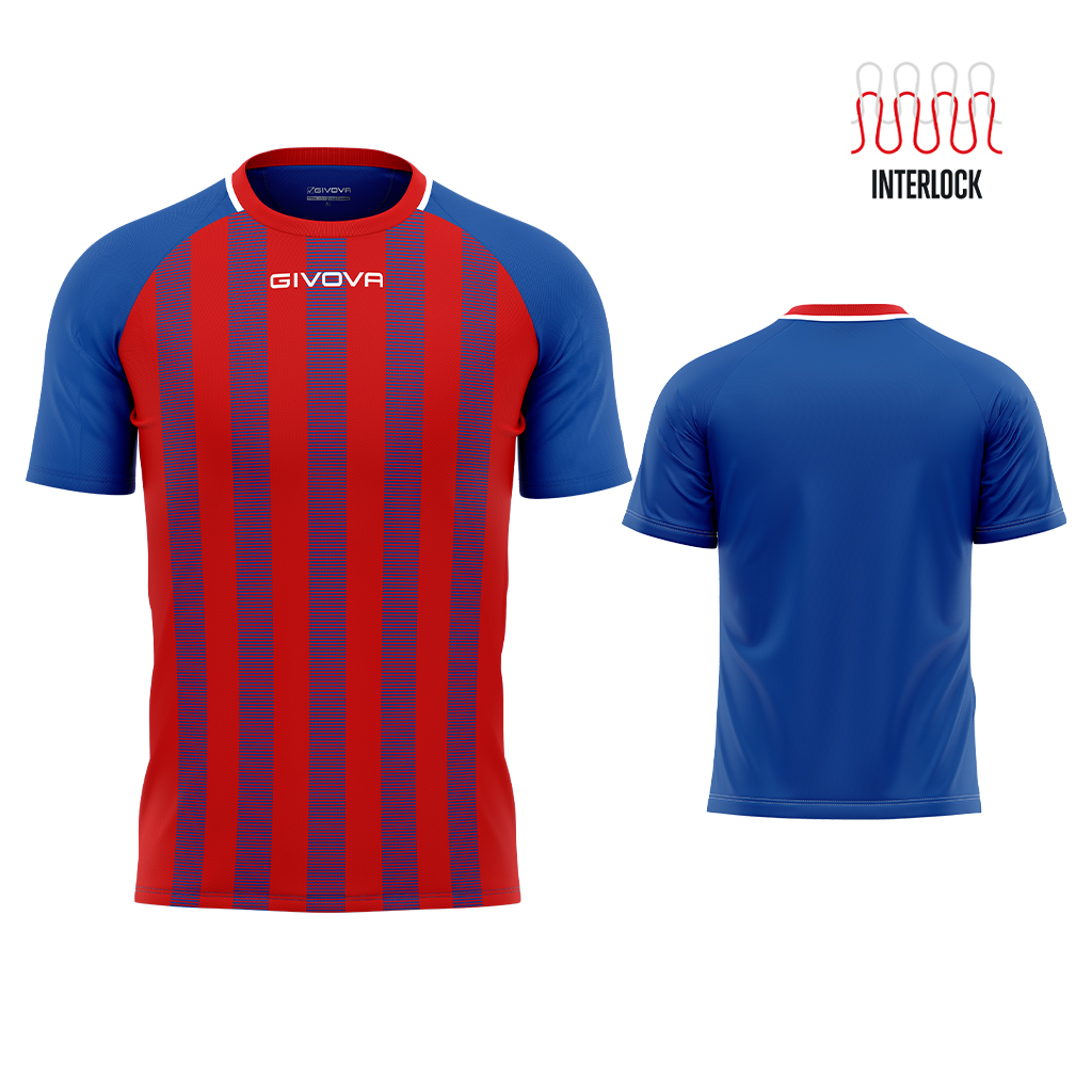 Футболка GIVOVA SHIRT TRATTO INTERLOCK MA031 Синій/червоний
