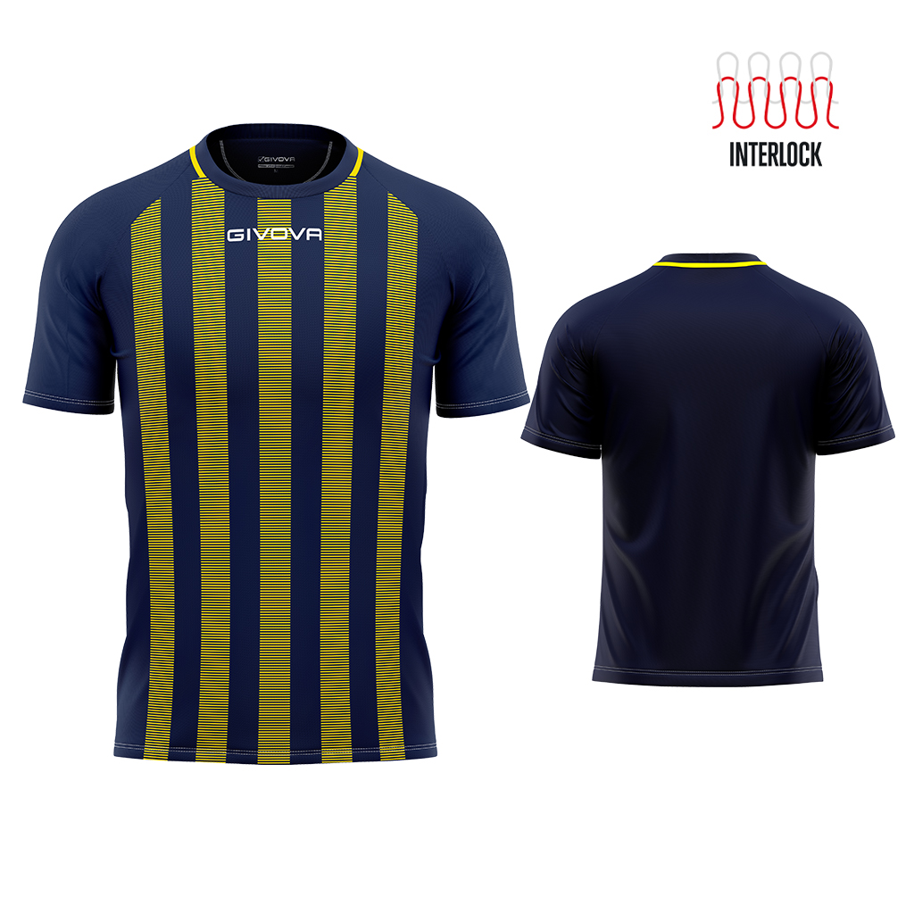 Футболка GIVOVA SHIRT TRATTO INTERLOCK MA031 Темно-синій/жовтий