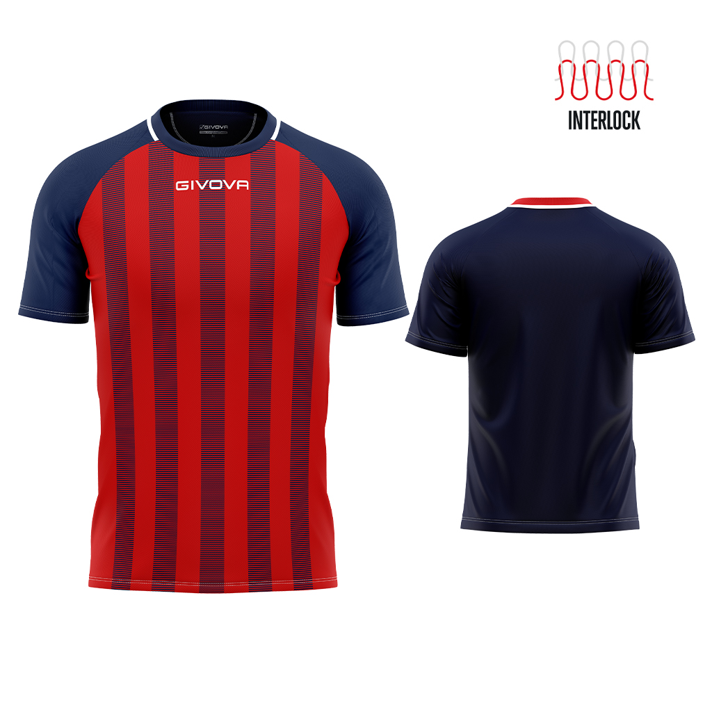 Футболка GIVOVA SHIRT TRATTO INTERLOCK MA031 Темно-синій/червоний