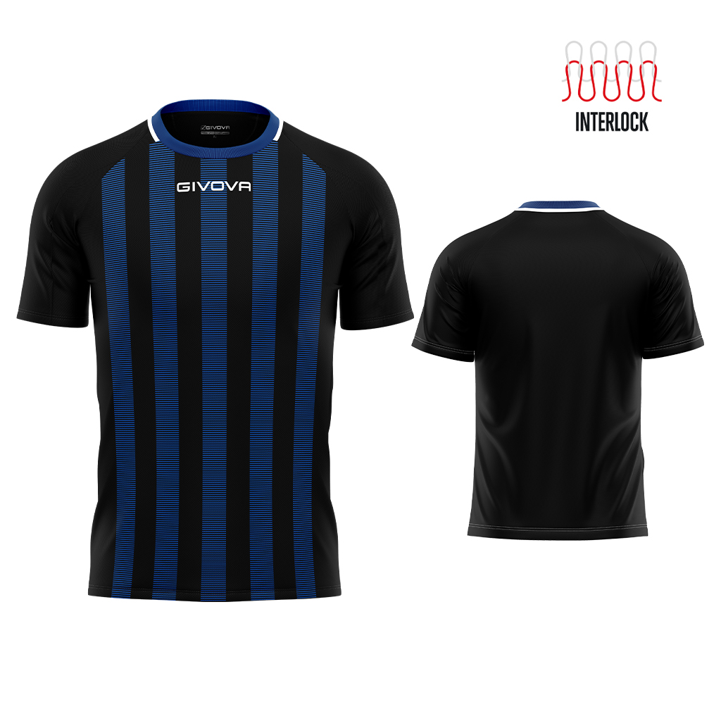Футболка GIVOVA SHIRT TRATTO INTERLOCK MA031 Чорний/темно-синій