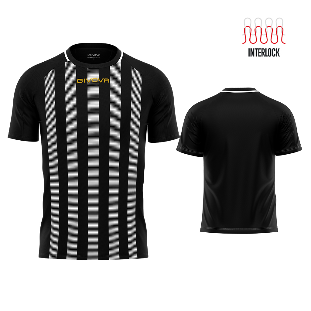 Футболка GIVOVA SHIRT TRATTO INTERLOCK MA031 Чорний/білий