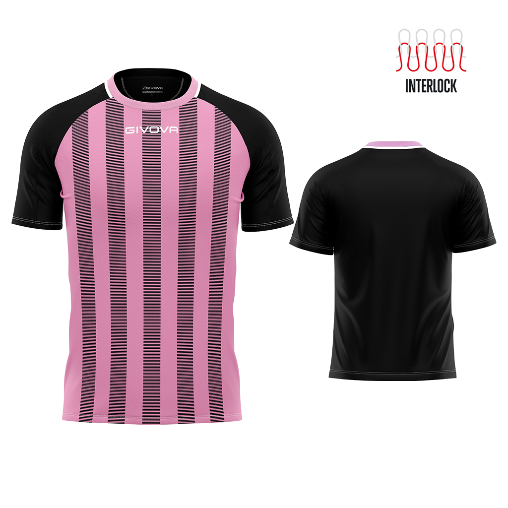 Футболка GIVOVA SHIRT TRATTO INTERLOCK MA031 Рожевий/чорний