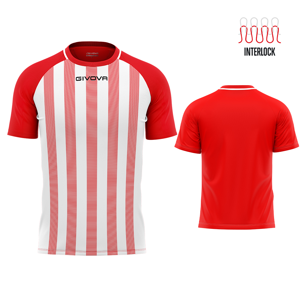 Футболка GIVOVA SHIRT TRATTO INTERLOCK MA031 Червоний/білий