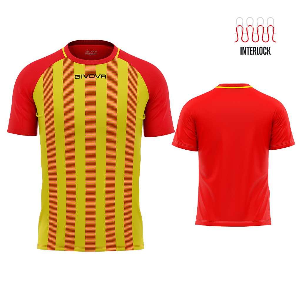 Футболка GIVOVA SHIRT TRATTO INTERLOCK MA031 Червоний/жовтий