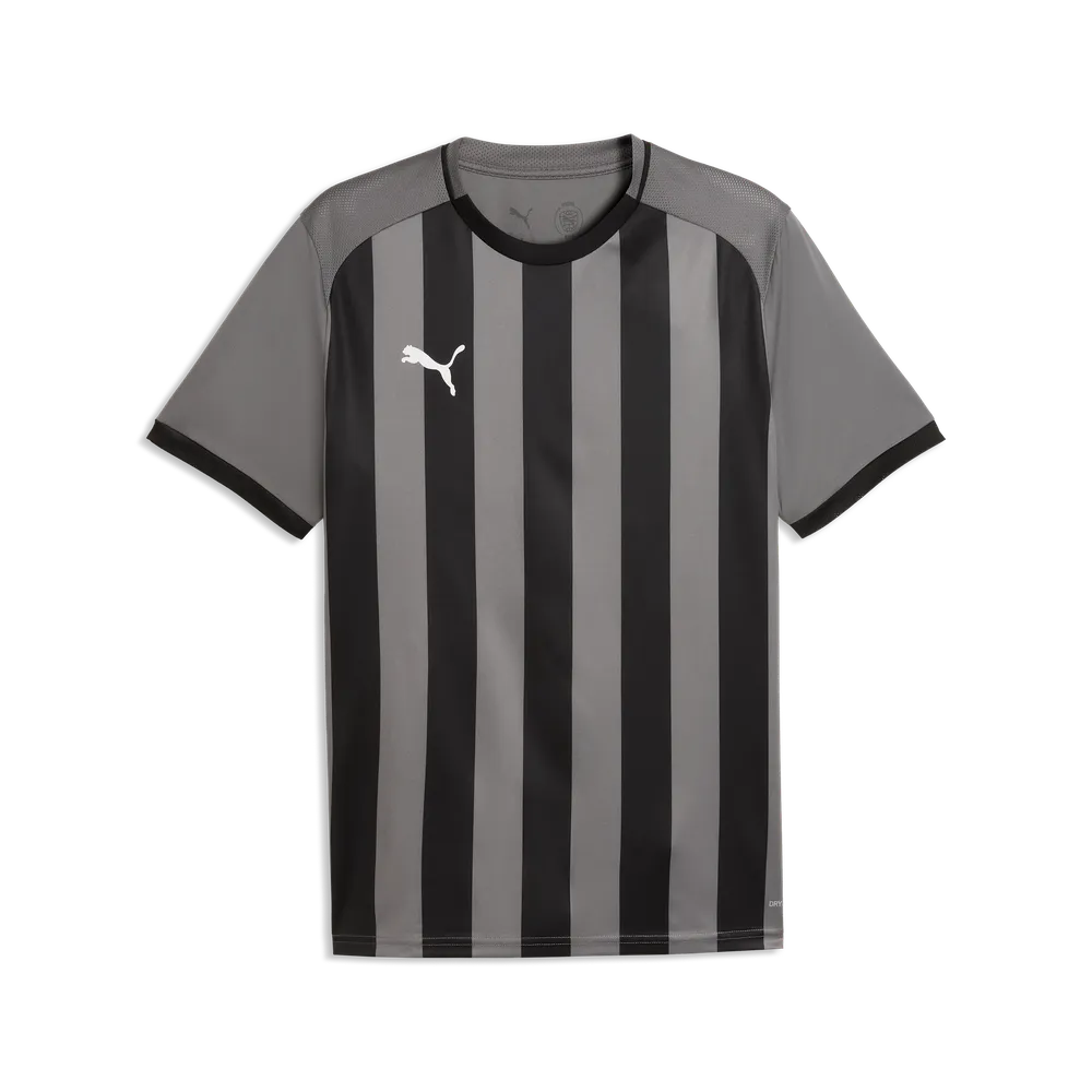 Футболка PUMA teamLIGA26 Striped Jersey 706550 Сірий/чорний