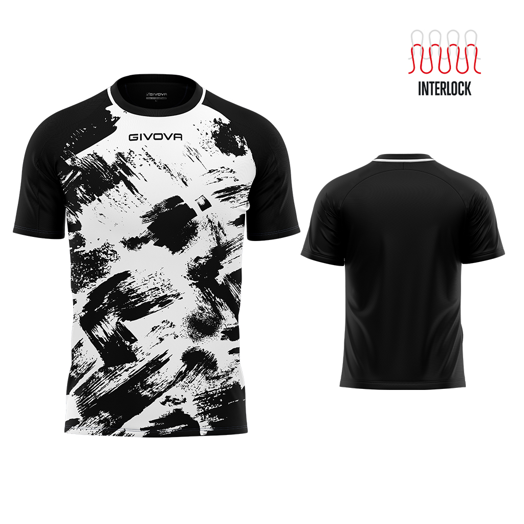 Футболка GIVOVA SHIRT ART INTERLOCK M/C MAC05 білий/чорний