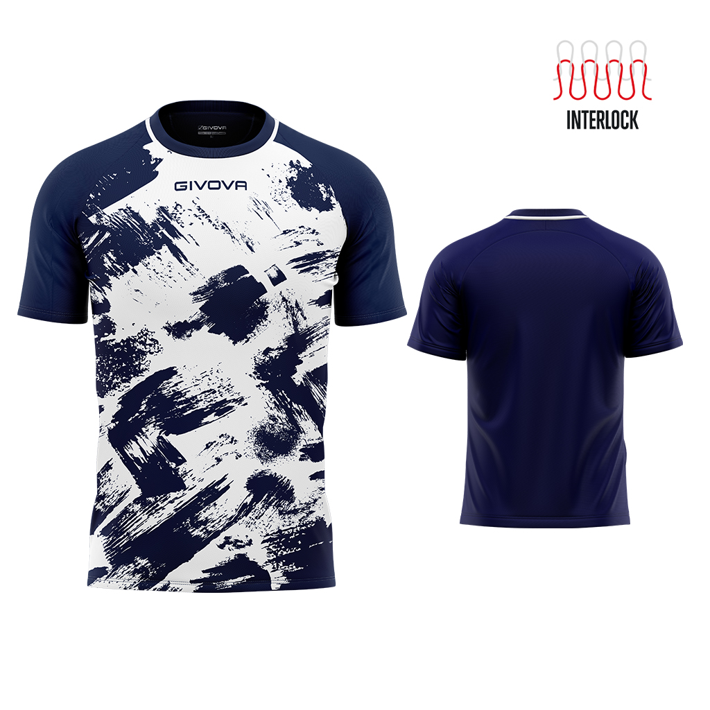 Футболка GIVOVA SHIRT ART INTERLOCK M/C MAC05 білий/темно-синій