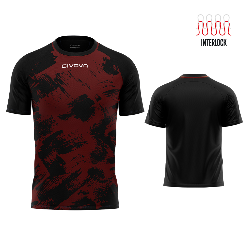 Футболка GIVOVA SHIRT ART INTERLOCK M/C MAC05 бордовий/чорний