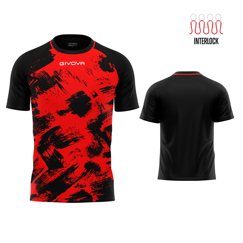 Футболка GIVOVA SHIRT ART INTERLOCK M/C MAC05 червоний/чорний