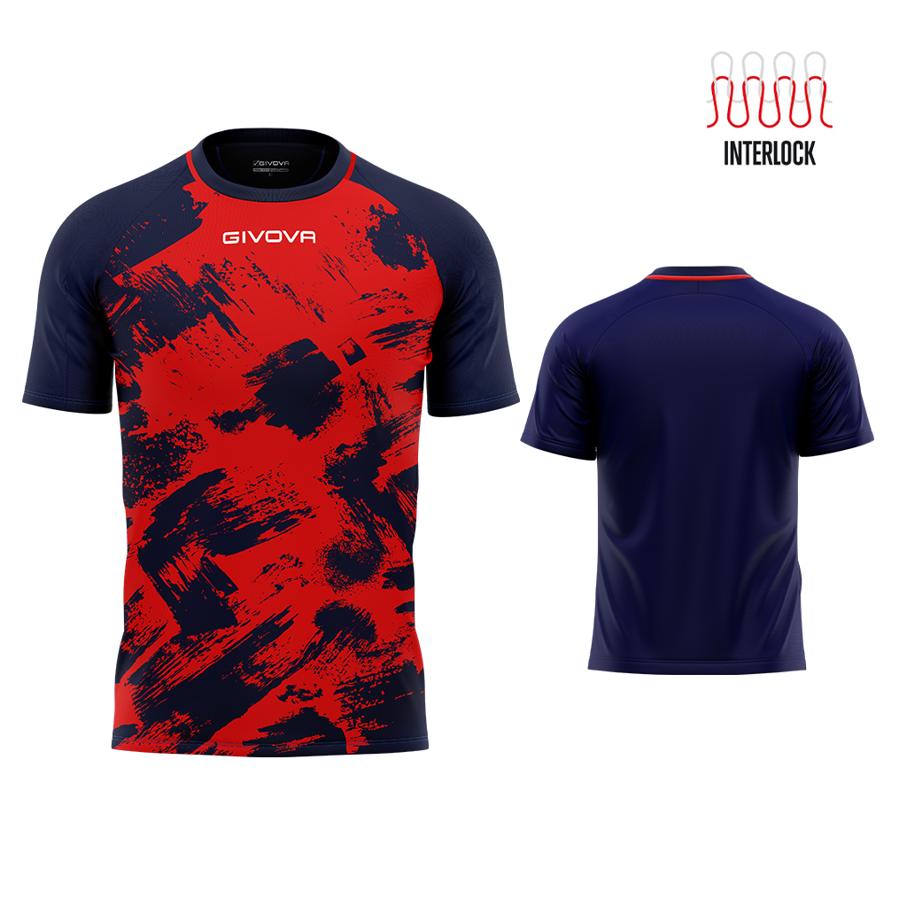 Футболка GIVOVA SHIRT ART INTERLOCK M/C MAC05 червоний/темно-синій