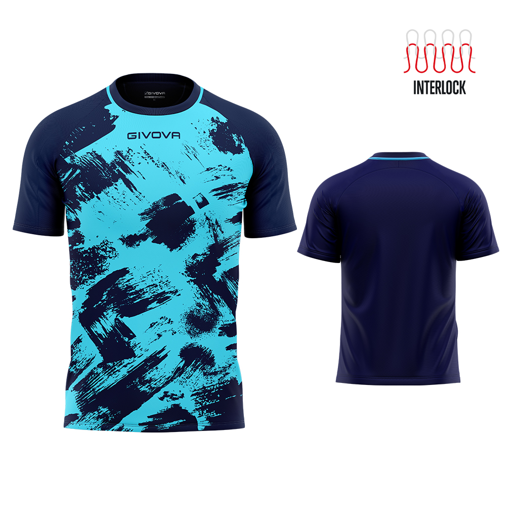 Футболка GIVOVA SHIRT ART INTERLOCK M/C MAC05 голубий/темно-синій