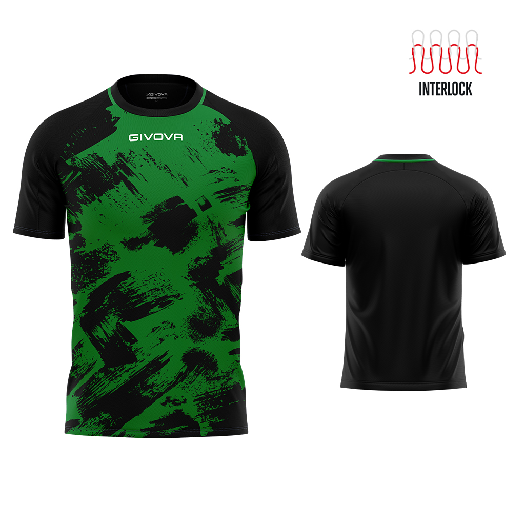 Футболка GIVOVA SHIRT ART INTERLOCK M/C MAC05 зелений/чорний
