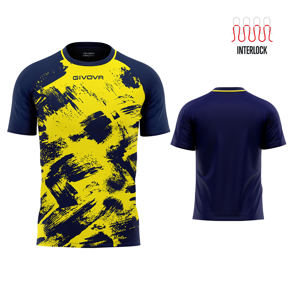 Футболка GIVOVA SHIRT ART INTERLOCK M/C MAC05 жовтий/темно-синій