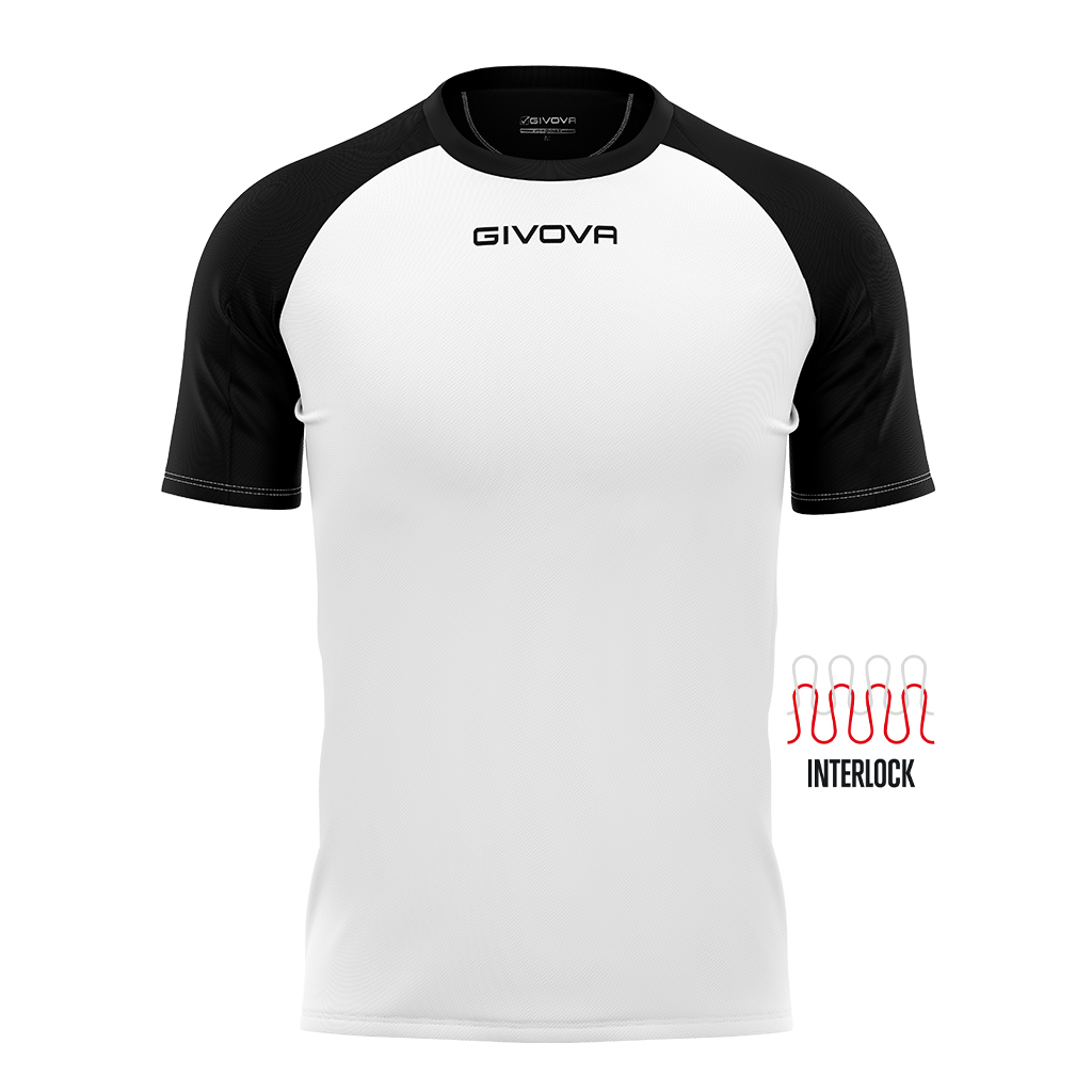 Футболка GIVOVA SHIRT CAPO INTERLOCK MAC03 білий/чорний