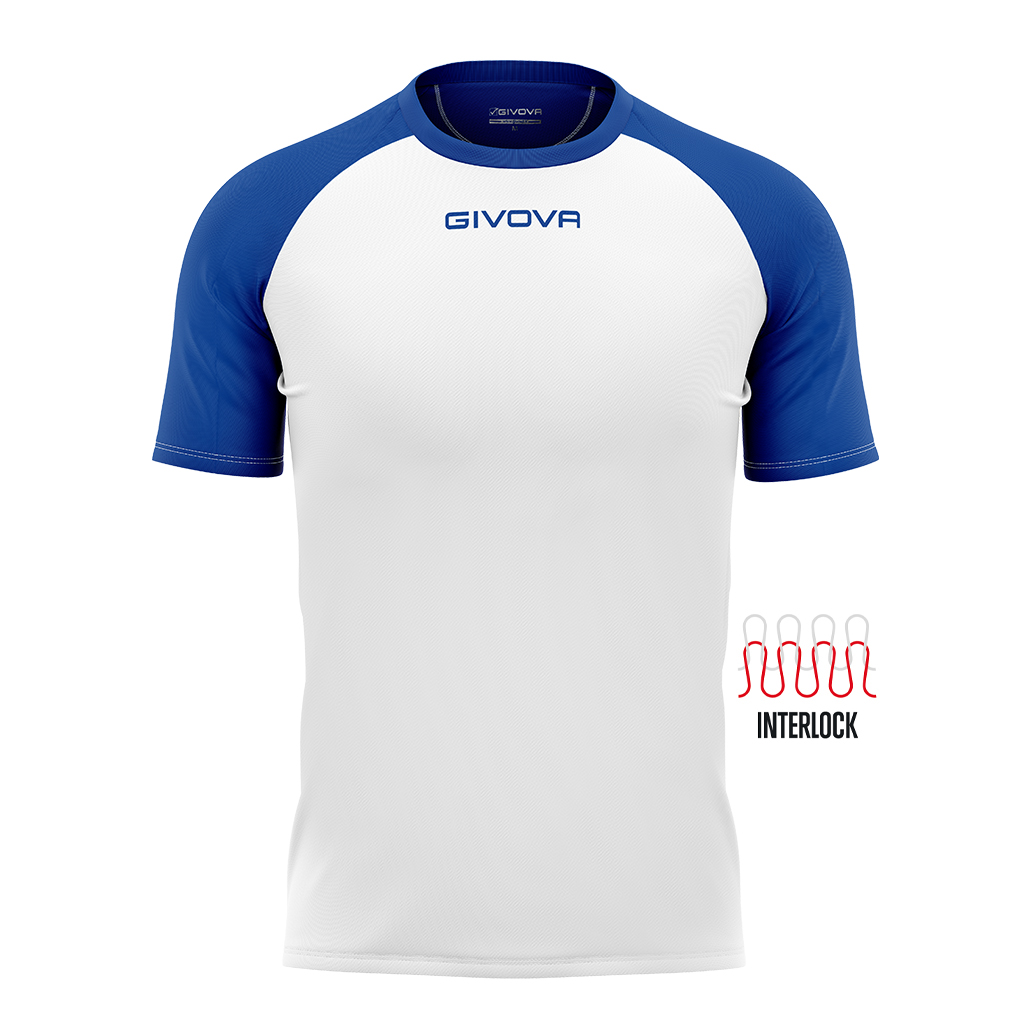 Футболка GIVOVA SHIRT CAPO INTERLOCK MAC03 білий/синій