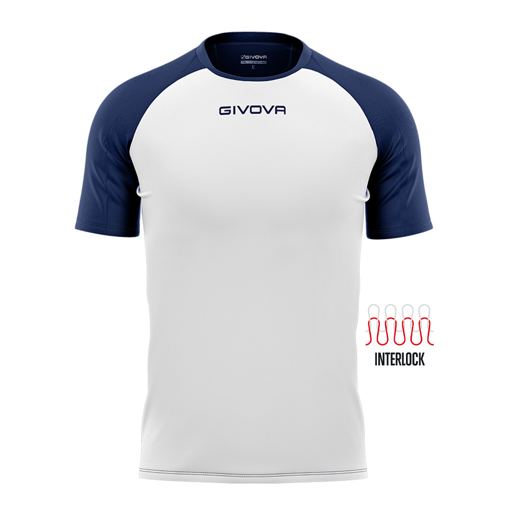 Футболка GIVOVA SHIRT CAPO INTERLOCK MAC03 білий/темно-синій