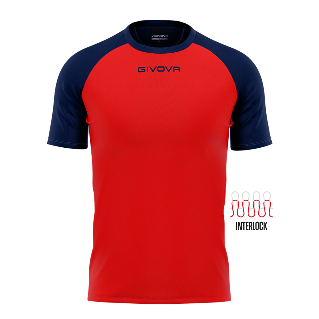 Футболка GIVOVA SHIRT CAPO INTERLOCK MAC03 червоний/темно-синій