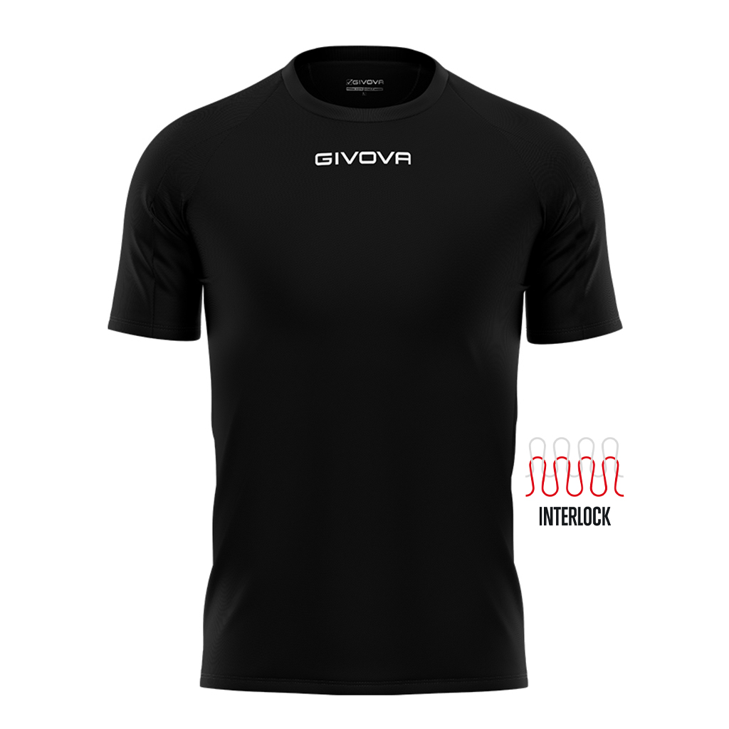 Футболка GIVOVA SHIRT CAPO INTERLOCK MAC03 чорний