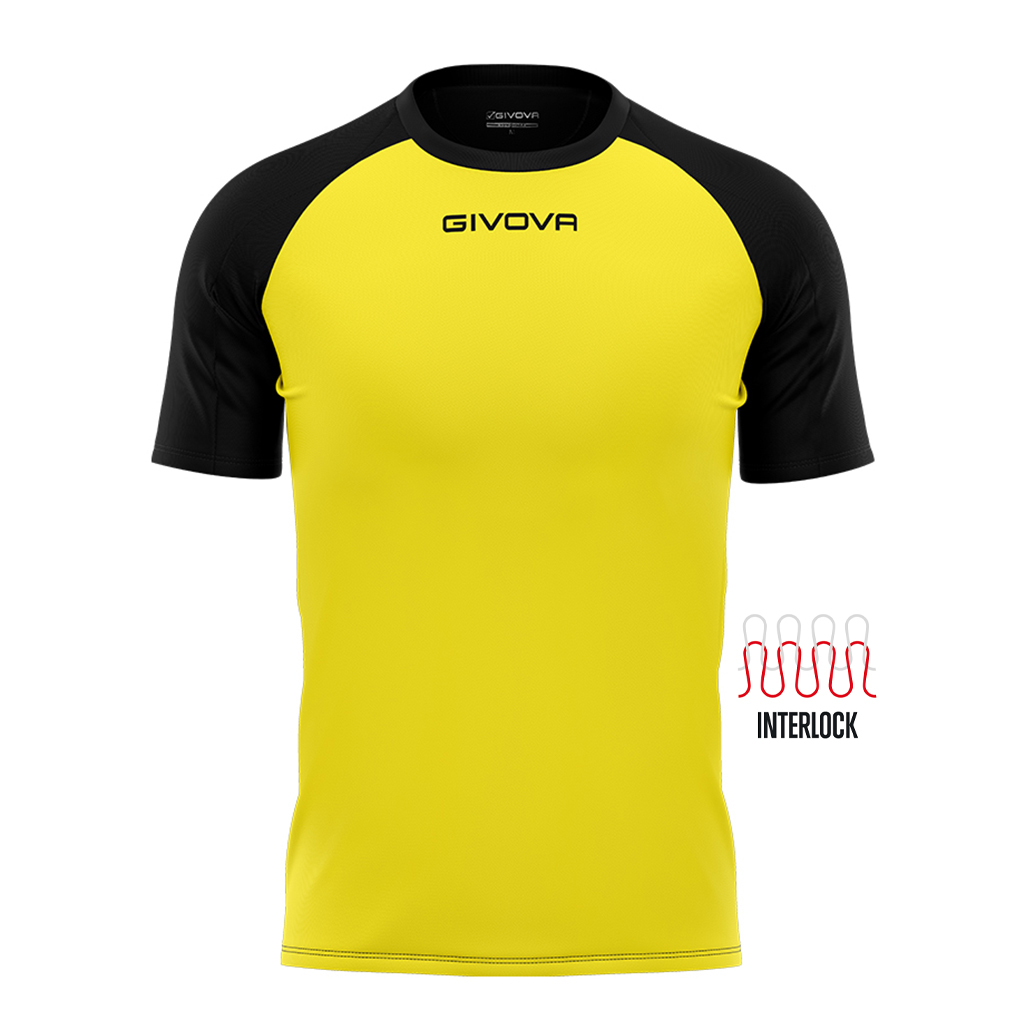 Футболка GIVOVA SHIRT CAPO INTERLOCK MAC03 жовтий/чорний