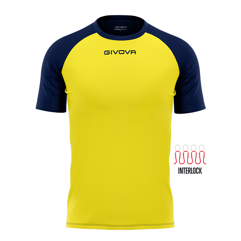 Футболка GIVOVA SHIRT CAPO INTERLOCK MAC03 жовтий/темно-синій