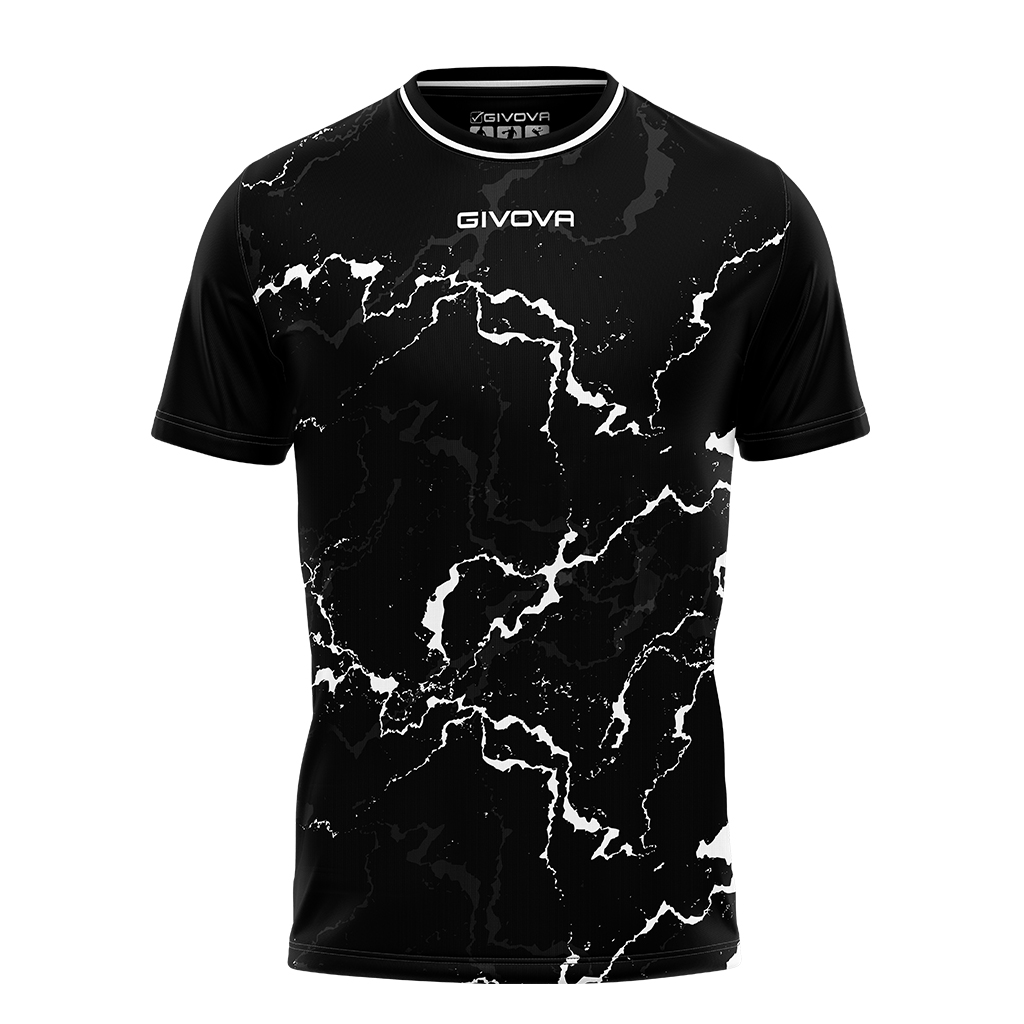 Футболка GIVOVA SHIRT GRAFITE INTERLOCK MA040 чорний/білий
