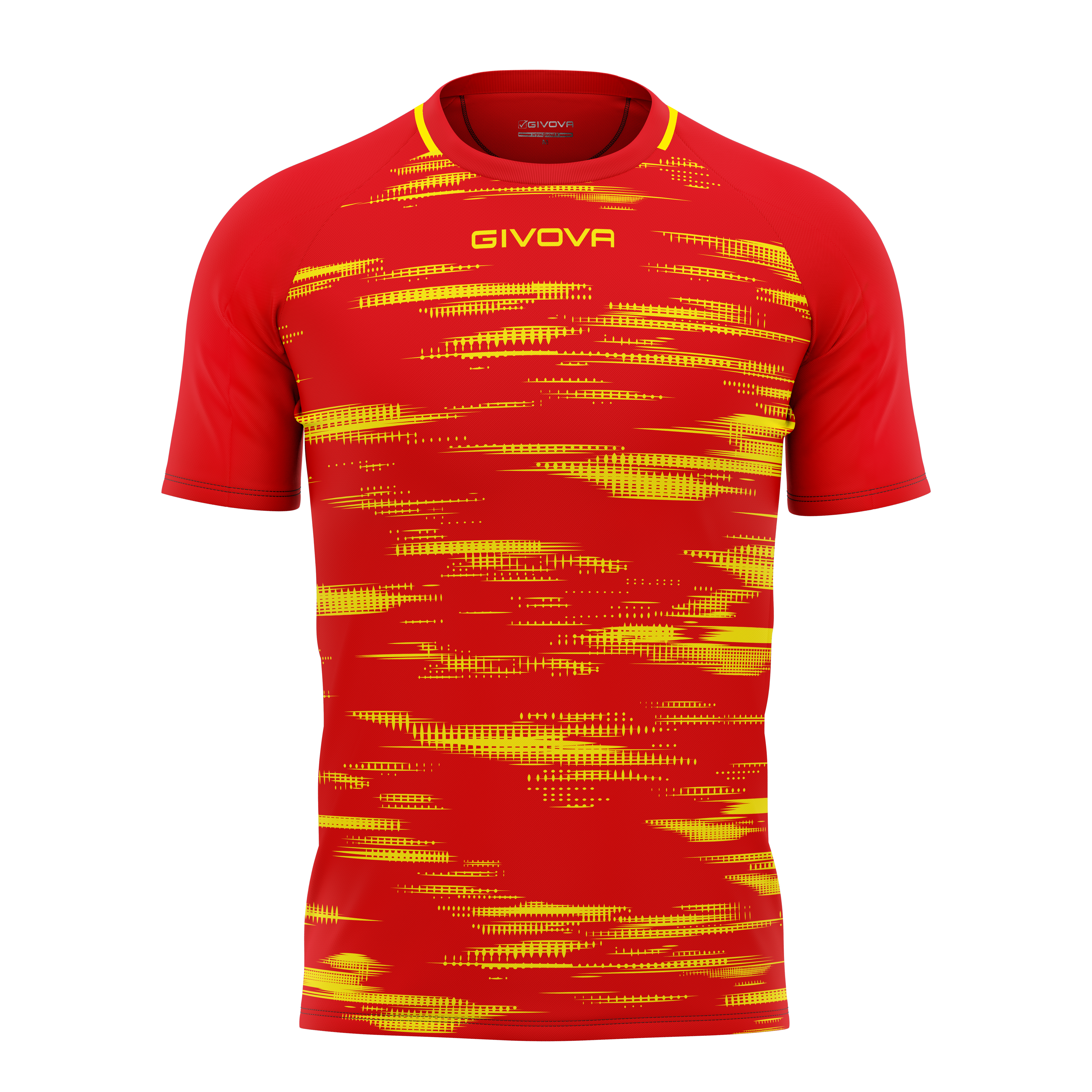 Футболка GIVOVA SHIRT PIXEL INTERLOCK MA035 красный/желтый