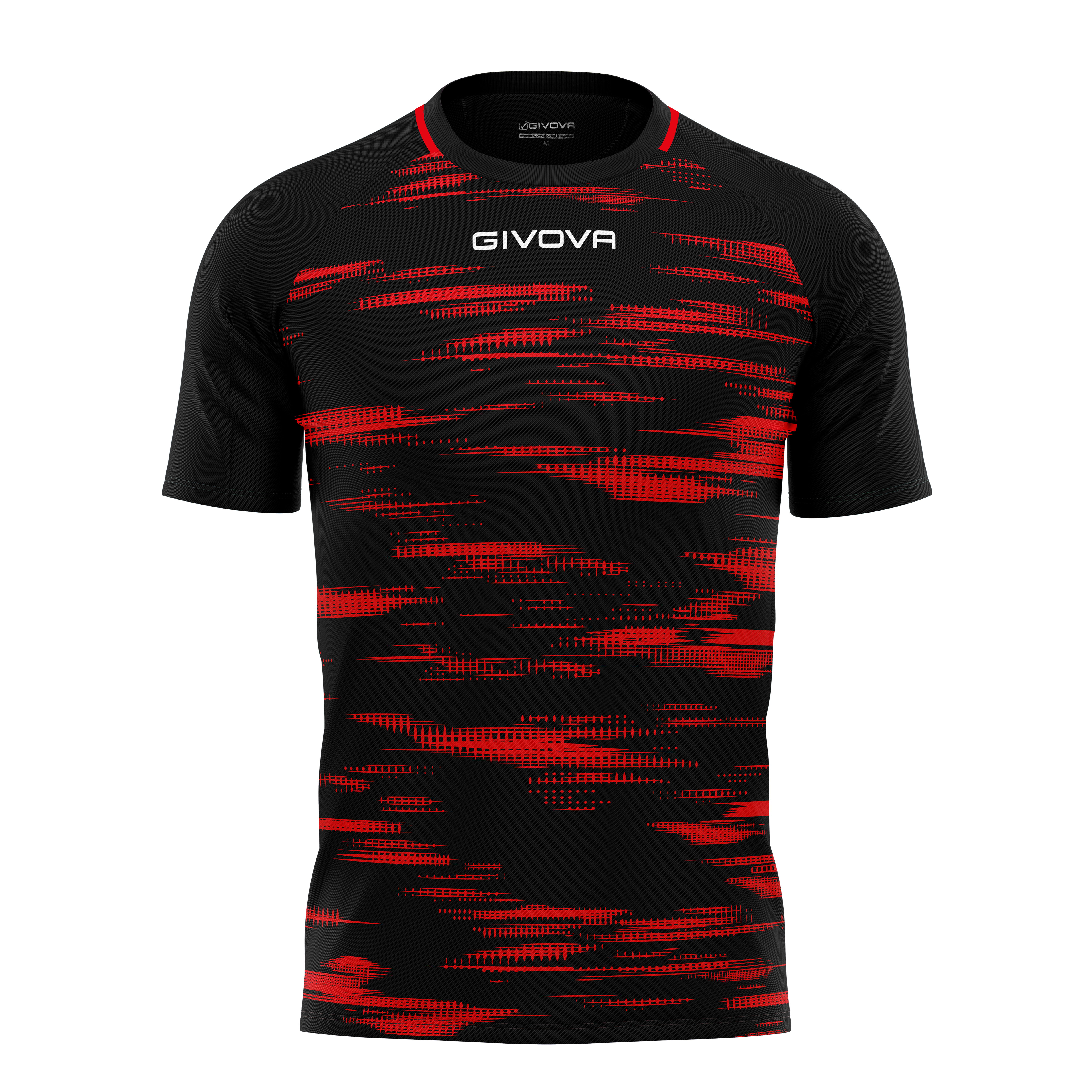 Футболка GIVOVA SHIRT PIXEL INTERLOCK MA035 черный/красный