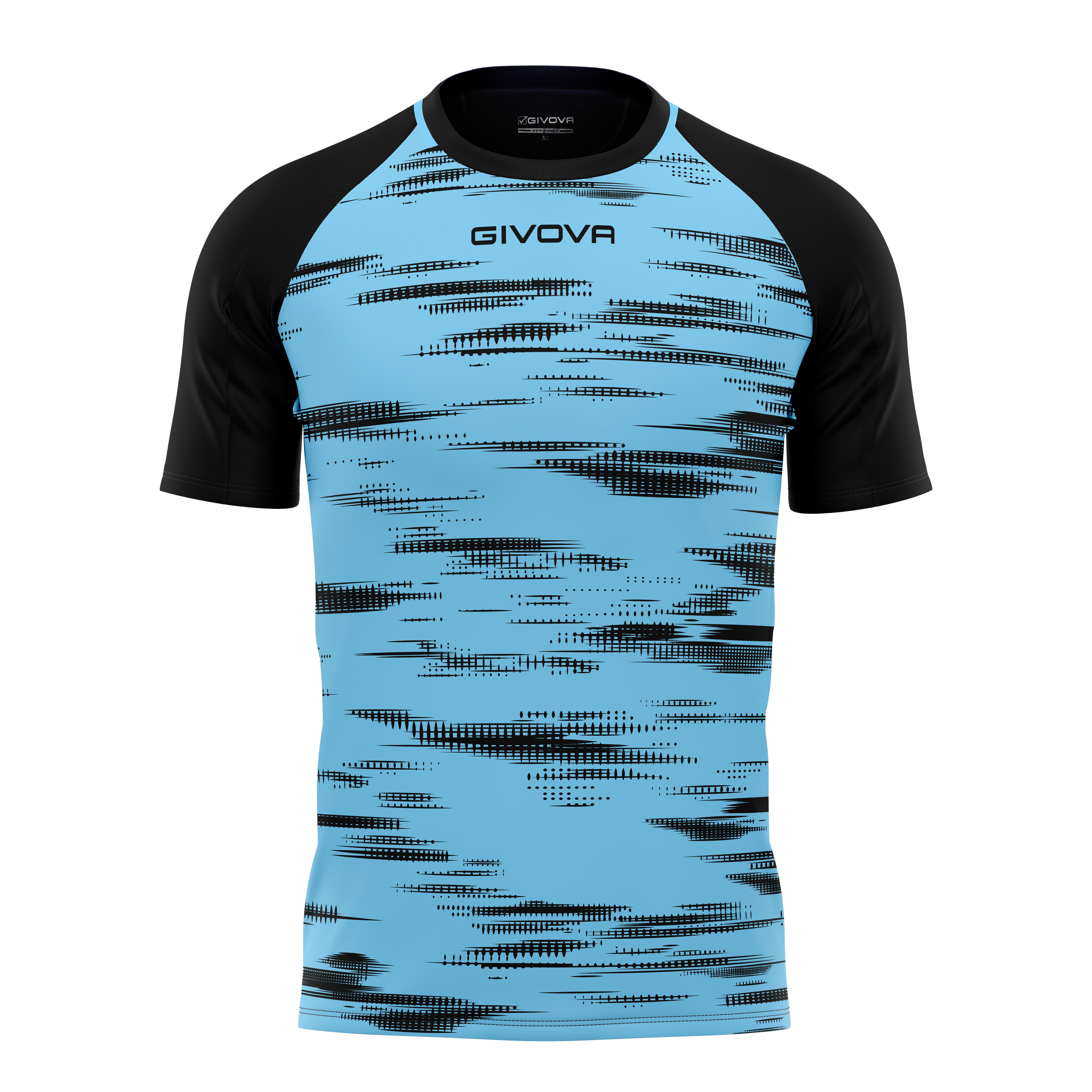 Футболка GIVOVA SHIRT PIXEL INTERLOCK MA035 черный/голубой