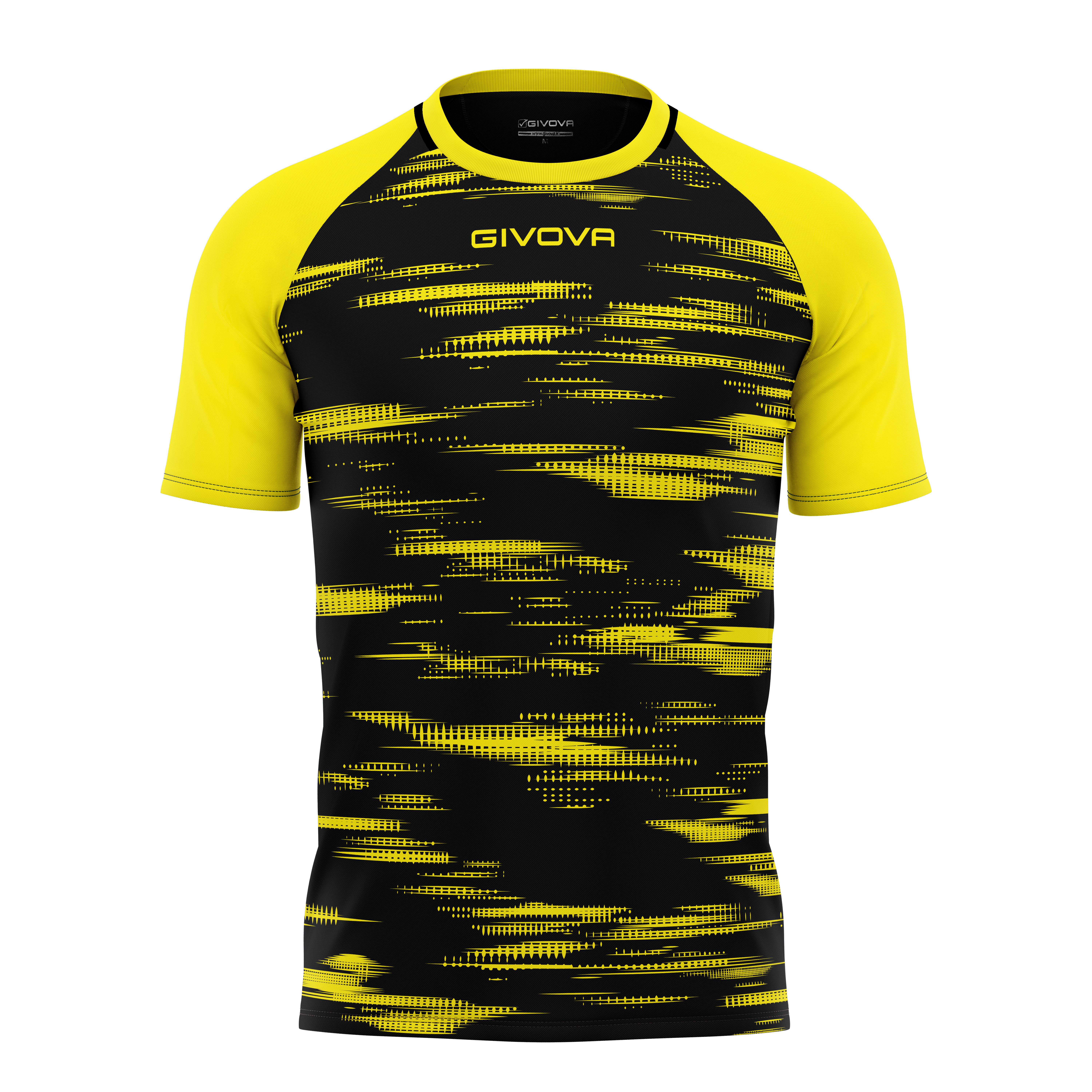 Футболка GIVOVA SHIRT PIXEL INTERLOCK MA035 черный/желтый