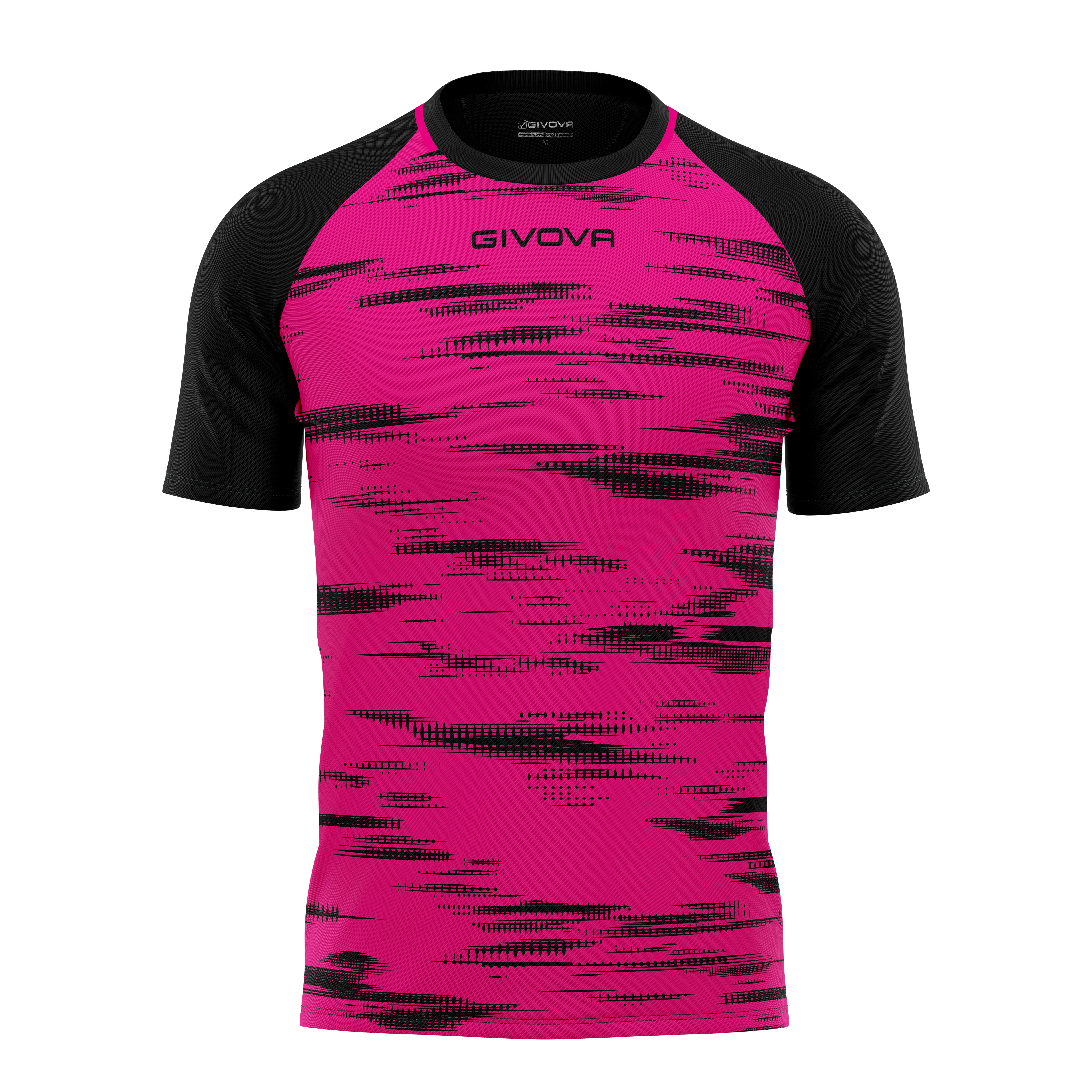Футболка GIVOVA SHIRT PIXEL INTERLOCK MA035 фуксия/черный