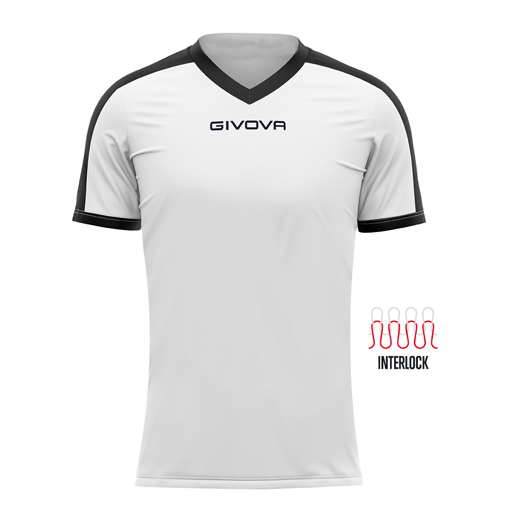Футболка GIVOVA SHIRT REVOLUTION INTERLOCK MAC04 білий/чорний