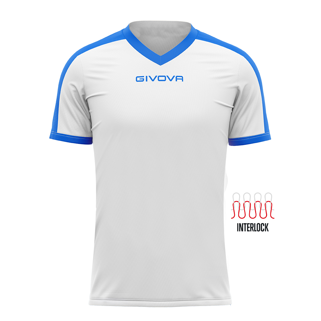 Футболка GIVOVA SHIRT REVOLUTION INTERLOCK MAC04 білий/синій