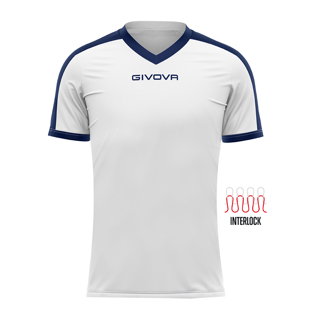 Футболка GIVOVA SHIRT REVOLUTION INTERLOCK MAC04 білий/темно-синій