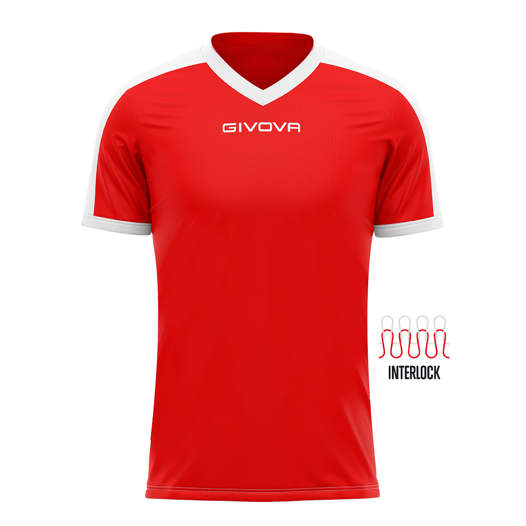 Футболка GIVOVA SHIRT REVOLUTION INTERLOCK MAC04 червоний/білий