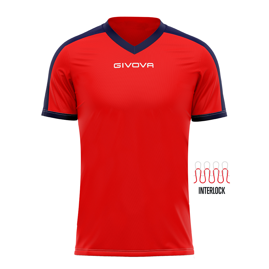 Футболка GIVOVA SHIRT REVOLUTION INTERLOCK MAC04 червоний/темно-синій