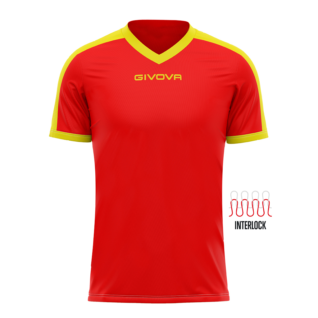 Футболка GIVOVA SHIRT REVOLUTION INTERLOCK MAC04 червоний/жовтий