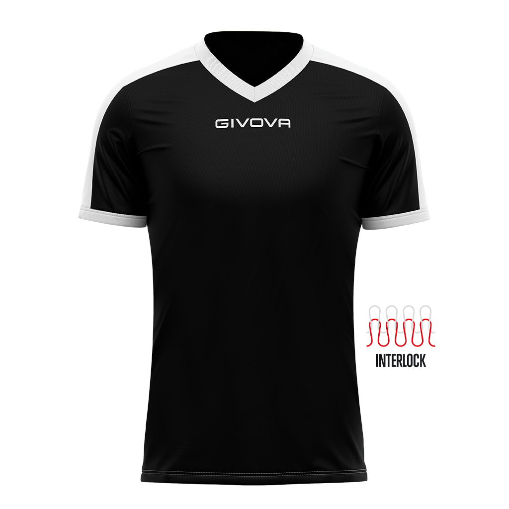 Футболка GIVOVA SHIRT REVOLUTION INTERLOCK MAC04 чорний/білий